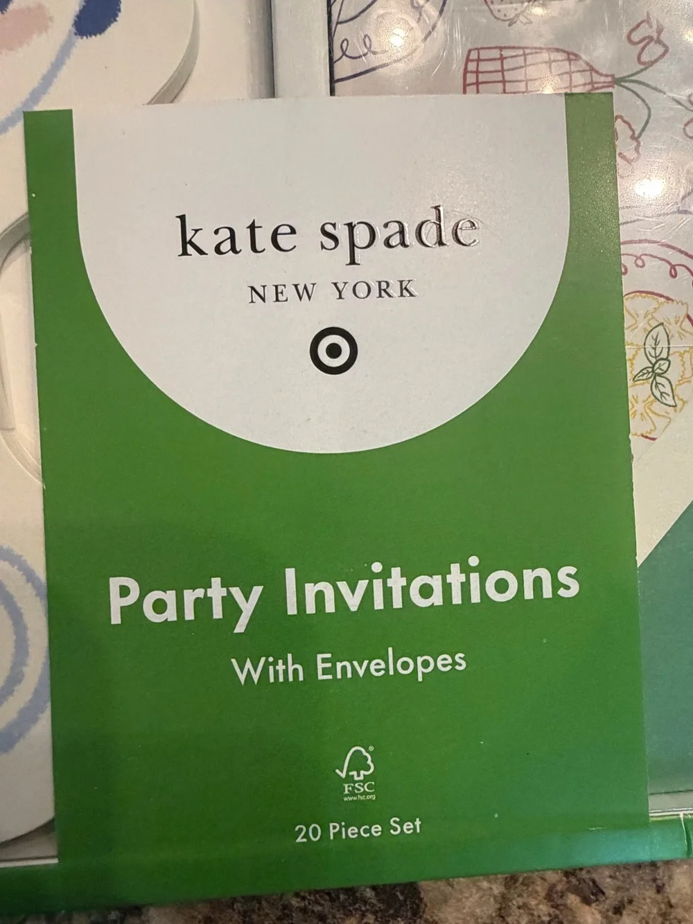 Kate Spade Martini Cocktail Shaped Party Invitations with Envelopes